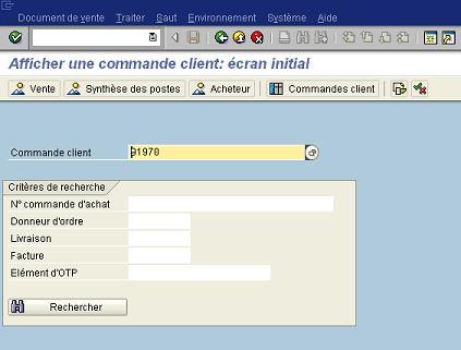 Commande client SAP